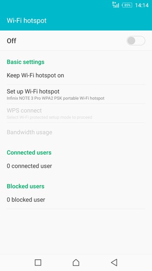Select Set up Wi-Fi hotspot