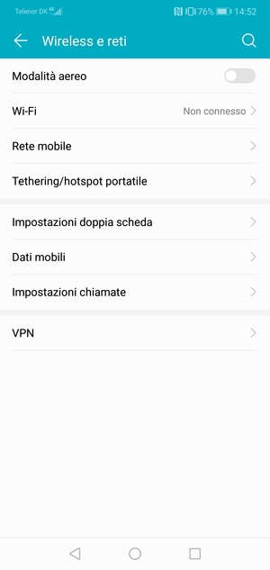 Seleziona Rete mobile