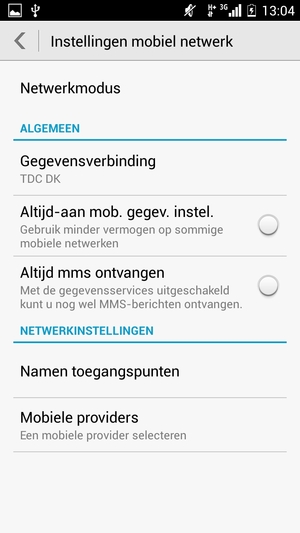 Selecteer Netwerkmodus / GSM-/UMTS-netwerkvoorkeuren