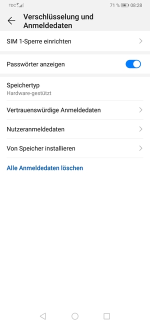 Wählen Sie SIM-Sperre einrichten