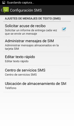 Seleccione Centro de servicios SMS