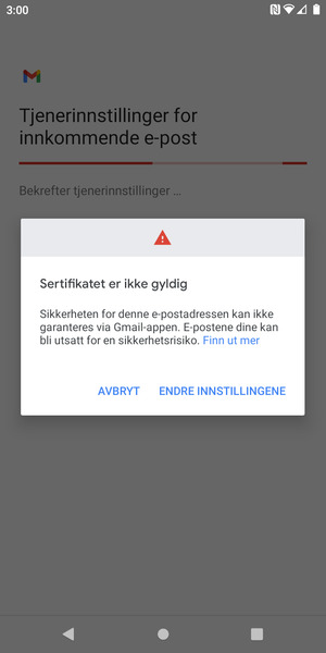 Velg ENDRE INNSTILLINGENE