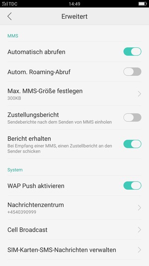 Wählen Sie Nachrichtenzentrum