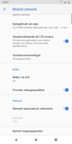 Scroll naar en selecteer Namen toegangspunten