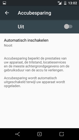 Schakel Accubesparing in