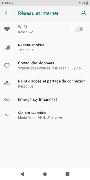 Sélectionnez Réseau mobile