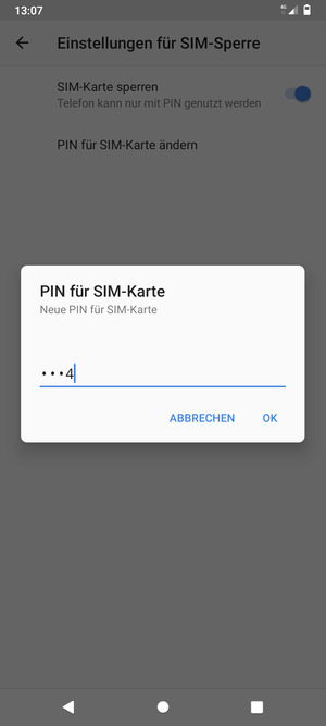 Geben Sie Ihre Neue PIN der SIM-Karte ein und wählen Sie OK