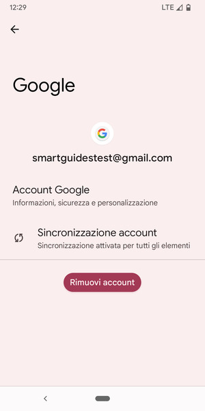 Seleziona Sincronizzazione account