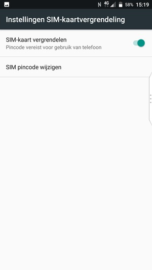 Selecteer SIM pincode wijzigen