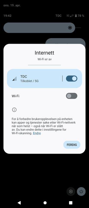 Velg FERDIG