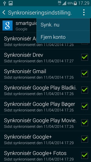 Vælg Synk. nu