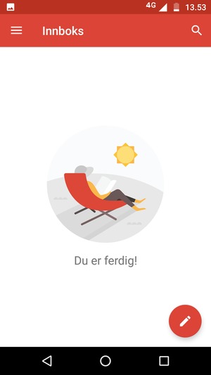 Gmail er klar til bruk