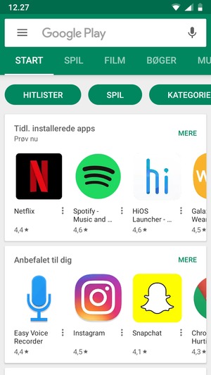 Vælg søgefeltet