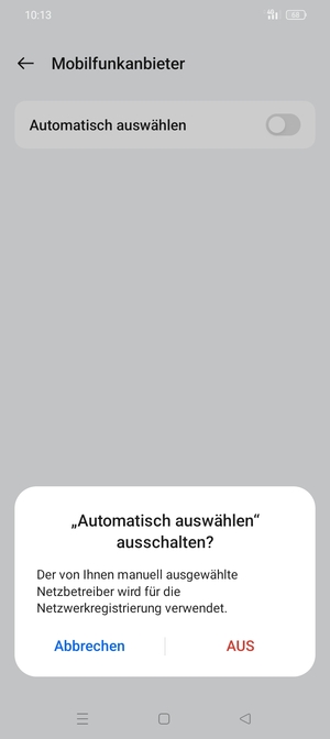 Wählen Sie AUS