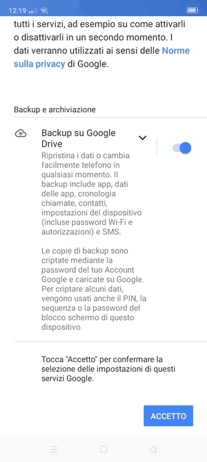 Seleziona ::ACCETTO: