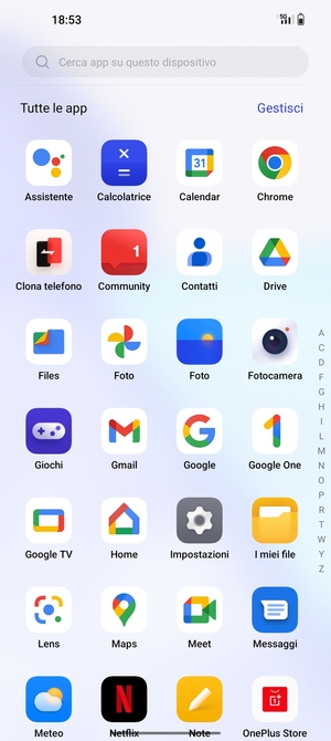 Seleziona Impostazioni