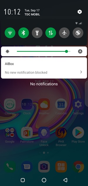 Slide down the top menu again