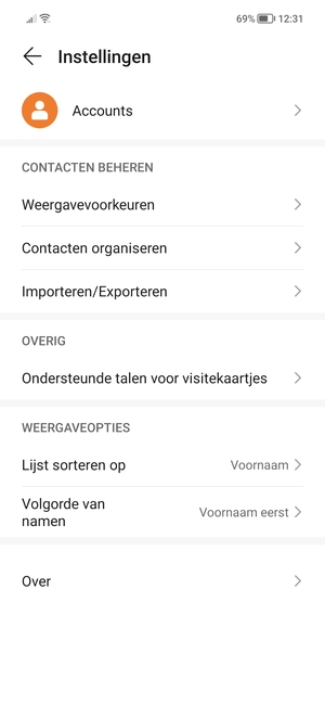 Selecteer Importeren/Exporteren
