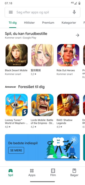 Vælg søgefeltet