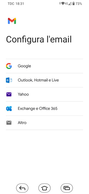 Seleziona Outlook, Hotmail e Live