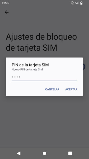 Introduzca su Nuevo PIN de tarjeta SIM y seleccione ACEPTAR