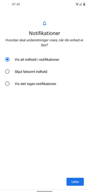 Vælg din foretrukne mulighed og vælg Udfør