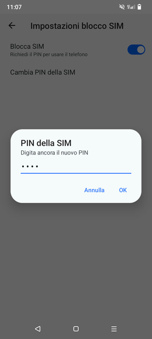 Conferma il Nuovo PIN della SIM e seleziona OK