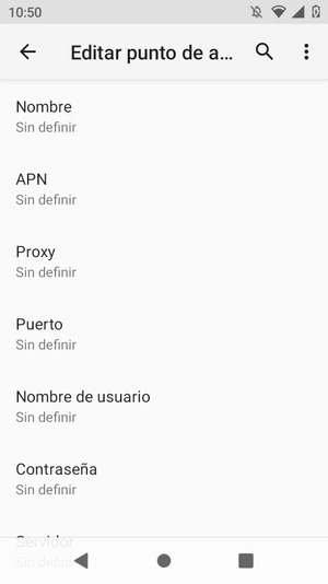 Introduzca la información de Internet