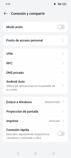 Seleccione Punto de acceso personal