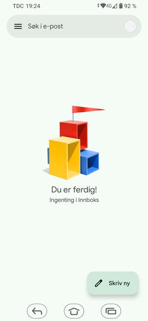 Gmail er klar til bruk