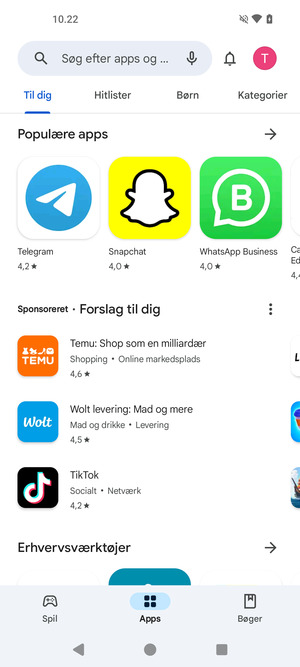 Vælg søgefeltet