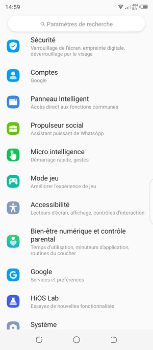 Faites défiler et sélectionnez Sécurité