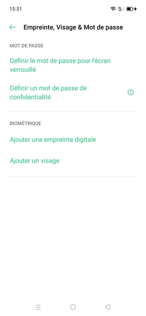 Sélectionnez Définir le mot de passe pour lécran verrouillage
