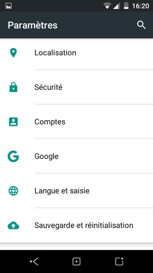 Faites défiler et sélectionnez Sauvegarde et réinitialisation