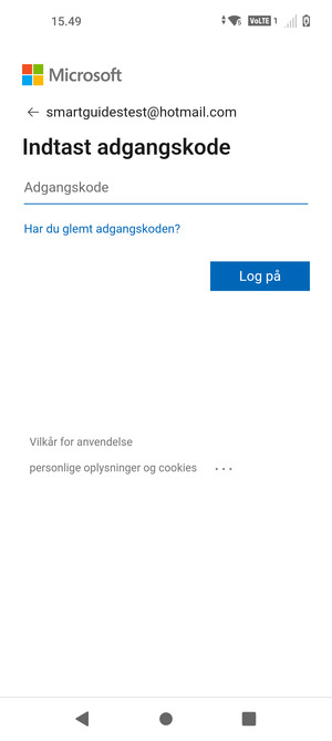 Indtast din adgangskode og vælg Log på