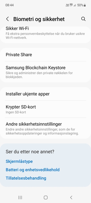Bla til og velg Andre sikkerhetsinnstillinger
