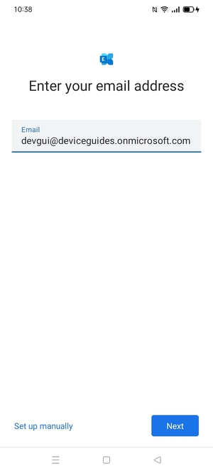 Enter your Email address and  select Set up manually