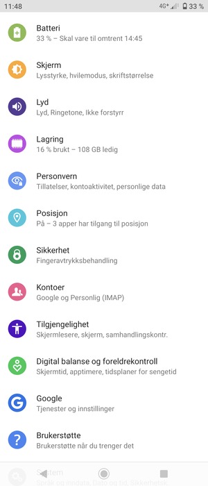 Bla til og velg Kontoer