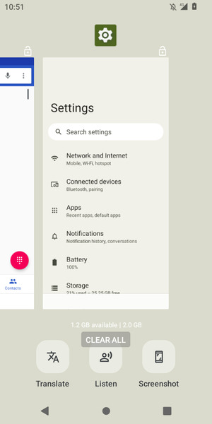 Select CLEAR ALL to close all running applications