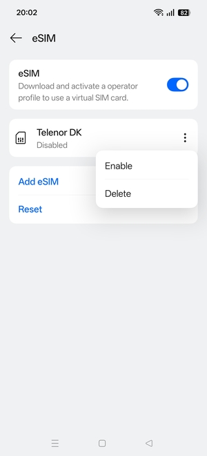 Select Enable