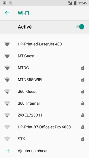 Sélectionnez le réseau sans fil auquel vous souhaitez vous connecter