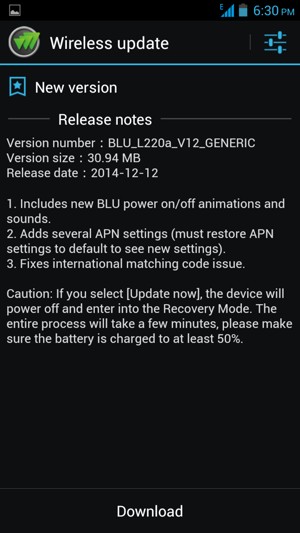 Selecteer Download