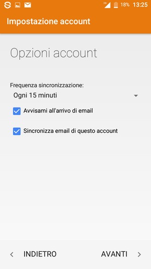 Seleziona AVANTI
