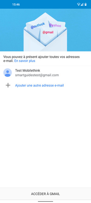 Sélectionnez ACCÉDER À GMAIL