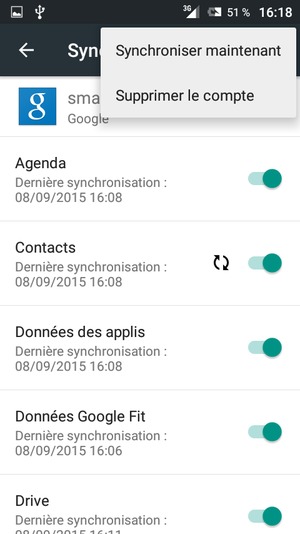Sélectionnez Synchroniser maintenant
