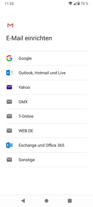 Wählen Sie Outlook, Hotmail und Live