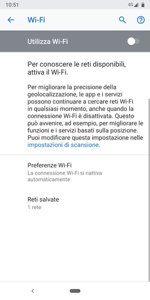 Attiva Utilizza Wi-Fi