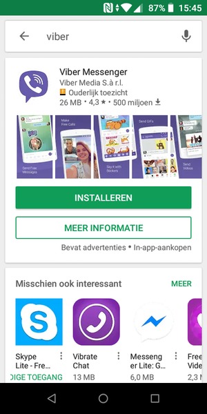 Selecteer de app