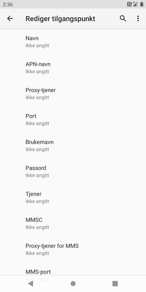 Skriv inn internett-informasjon