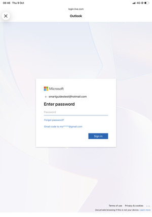 Enter your Password and select Sign in